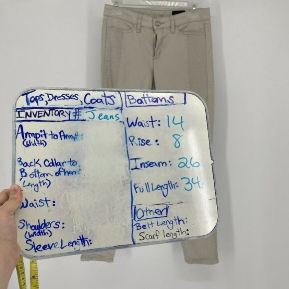 Club Monaco Creme low rise moto skinny pants size 4 - Picture 15 of 15